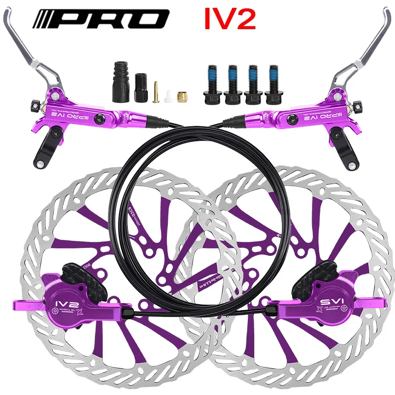 

IIIPRO Bicycle Hydraulic Disc Brake Set 2 Piston with 160mm Rotors Mineral Oil Calliper Plate Aluminum Alloy Bike Brakes