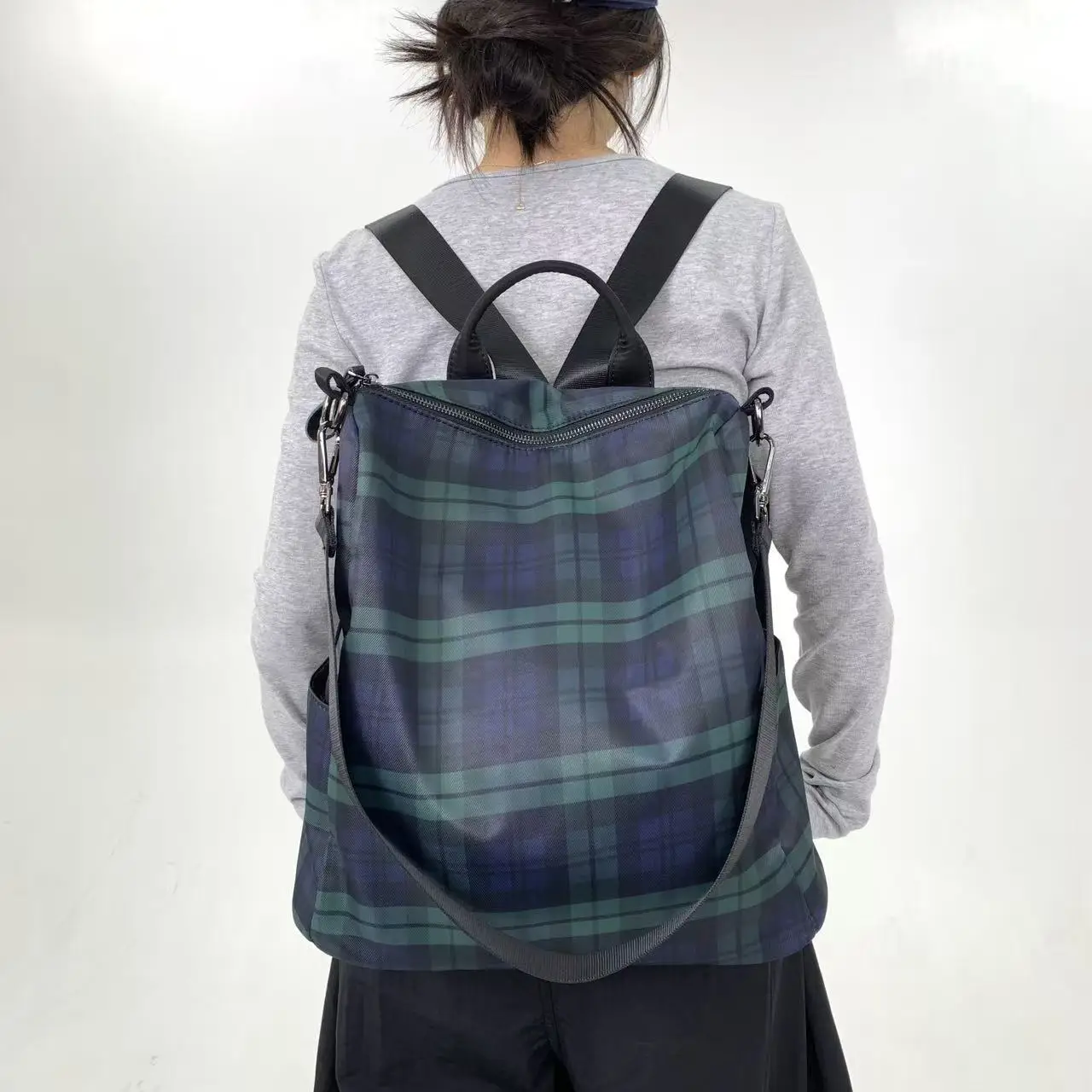 

Ladies' Fashion Quilted plaid Backpack Large Capacity Versatile Casual Retro Single Shoulder Handbag