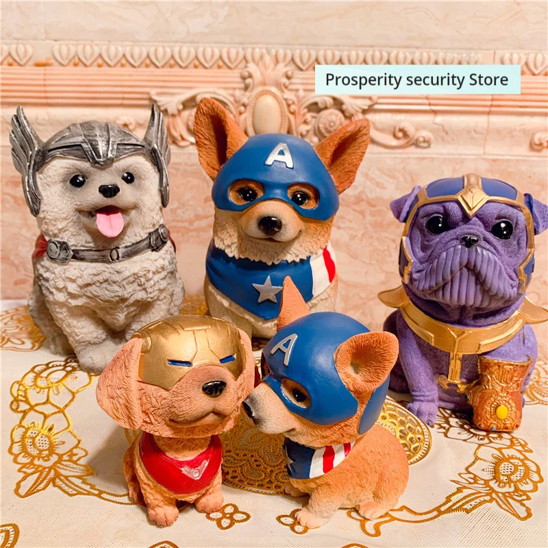 Criativo engraçado Dog Piggy Bank, Cute Dog Piggy Bank, Home Bedroom Jewelry Resina Ornamento para Crianças, Novo