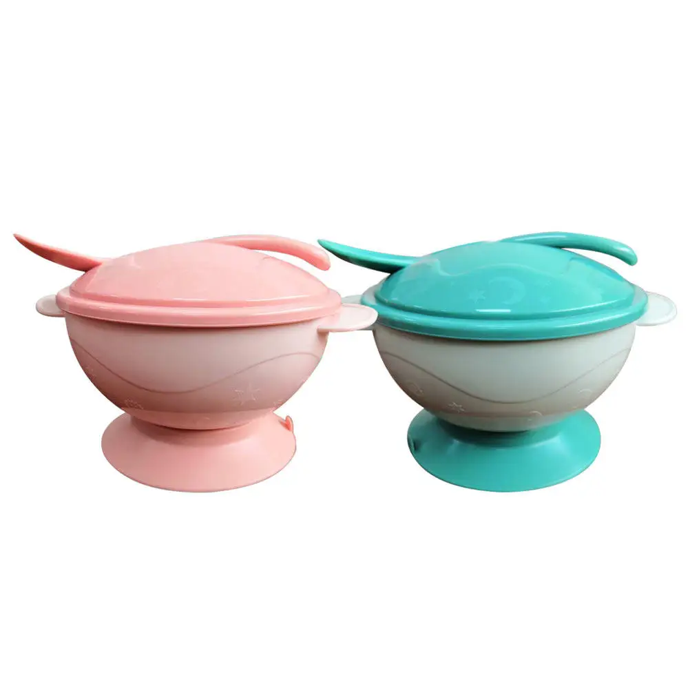 

2Sets Baby Feeding Bowls Suction Cup Tableware Non-Slip Training Bowls Includes Lids for Travel Home Office Baby Food Bowl