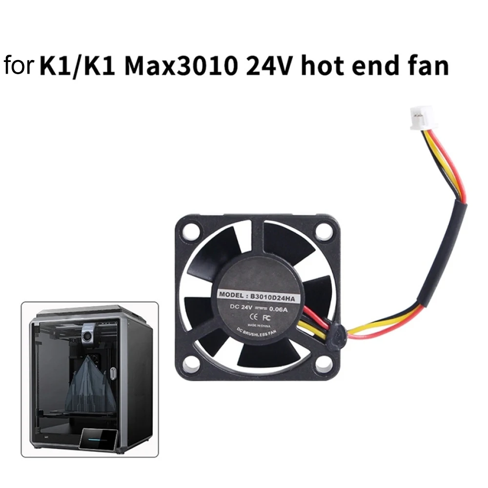 

For K1/K1 Max 3010 Fan Dual Ball Cooling Fan DC24V Cooling Hotend Fan for CREALITY K1/K1 Max 3D Printer Accessories Parts