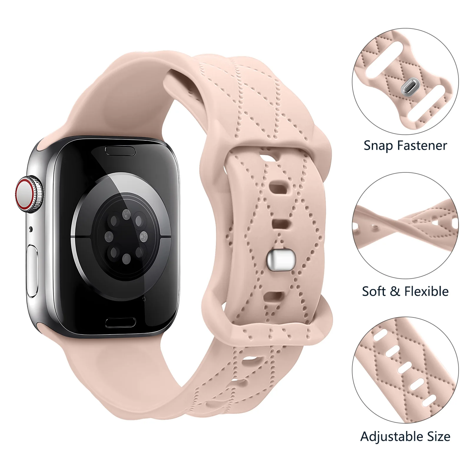 สายนาฬิกาซิลิโคนสําหรับ Apple Watch ultra 2 Band 49 มม.44 มม.40 มม.41 มม.46 มม.42 มม.45 38 correa สร้อยข้อมือ iWatch Series 10 9 8 7 SE