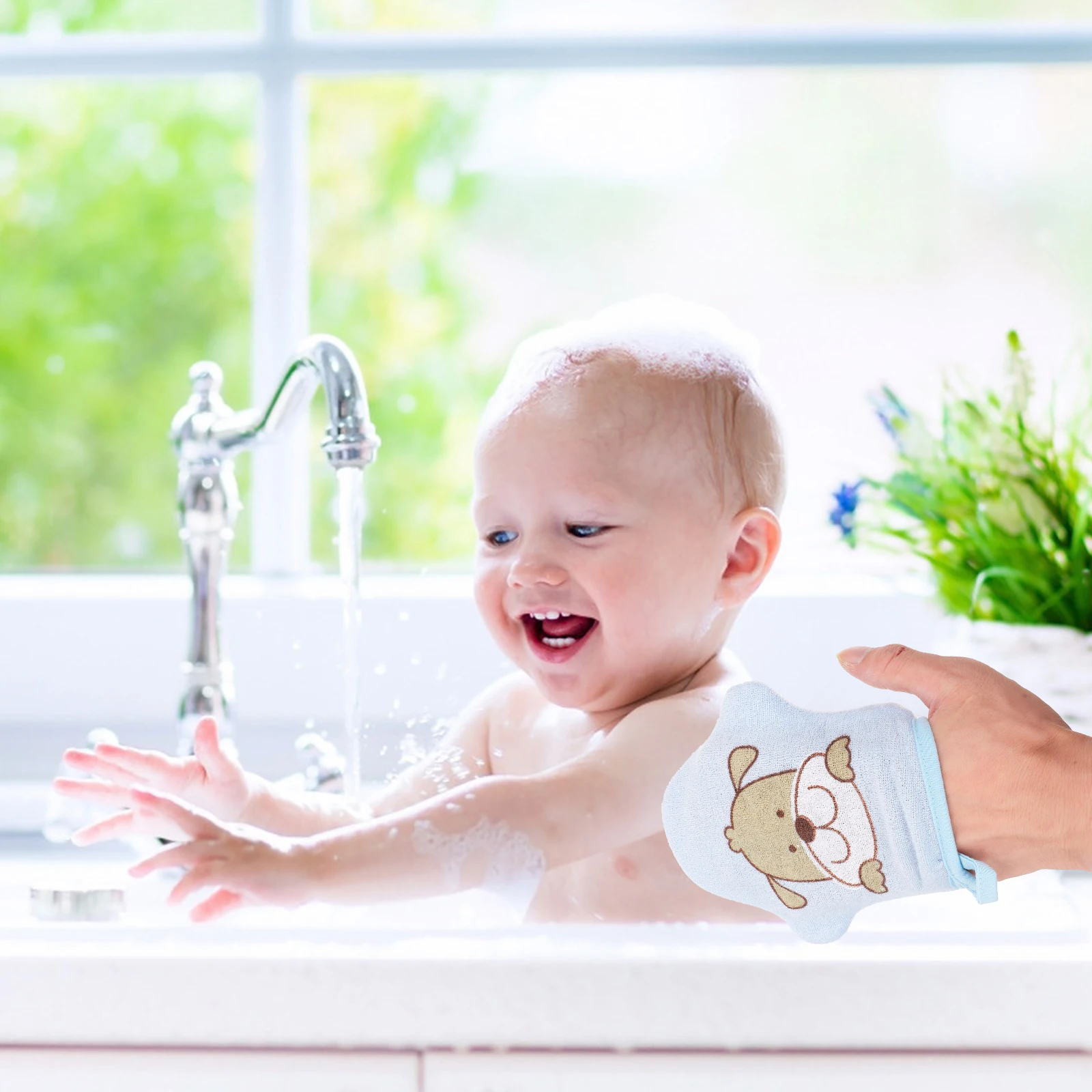 

2Pcs Baby Bath Sponge Soft Cotton Washcloths Newborn Infants Kids Cartoon Star Shape Scrub Mitts Travel Bathing Supplies
