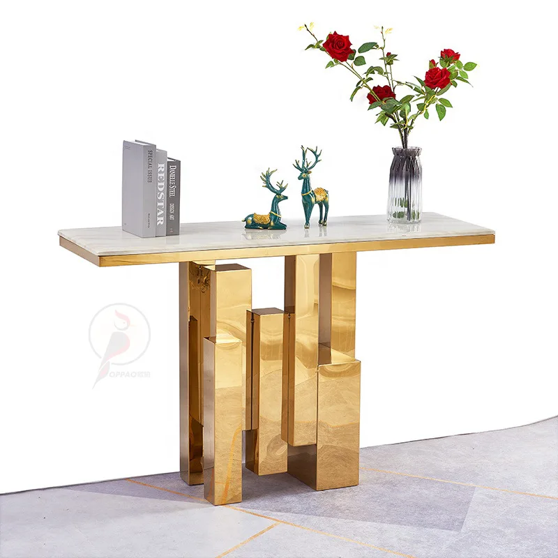 

Light luxury entrance platform, extremely narrow entrance rock slab entrance table against the wall, simple modern corridor end