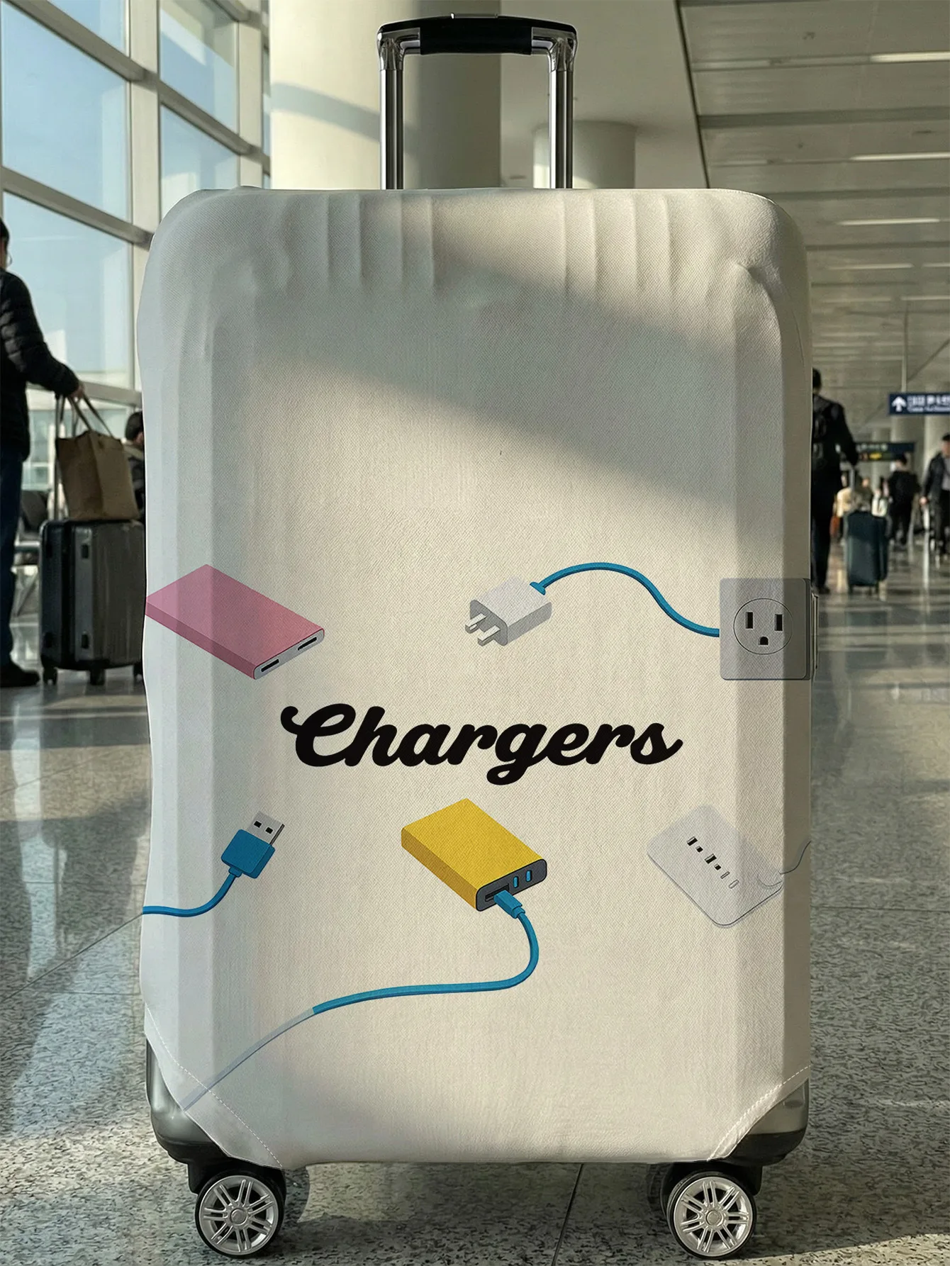 

Чехол для багажа с тематическим принтом Chargers, подходит для чемоданов 18-32 дюймов, чехол на ручку чемодана, дорожные аксессуары