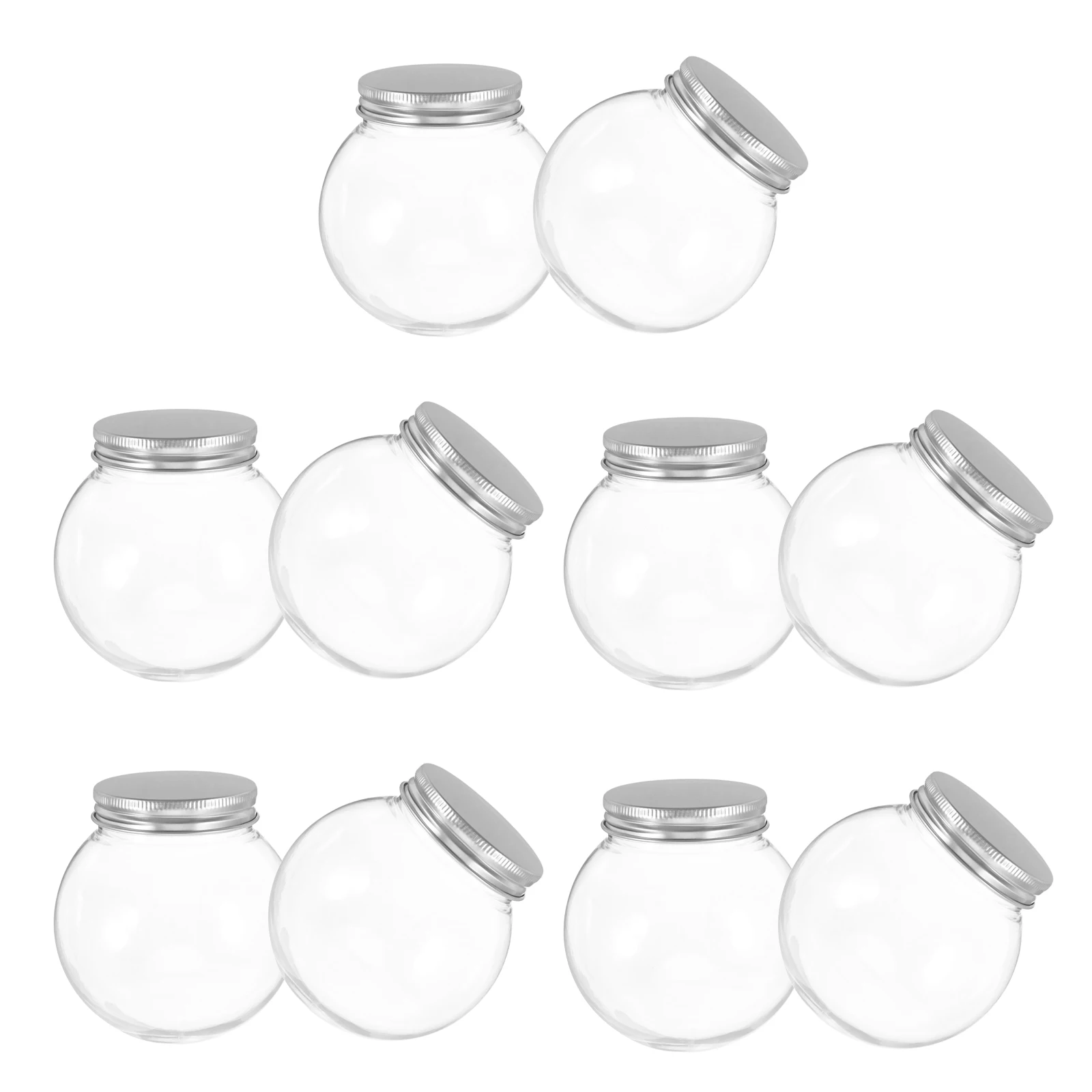 10 Stück Joghurt-Rundflasche (250 ml Aluminium transparentes Getränk Mini-Kunststoffversiegelung verdickt