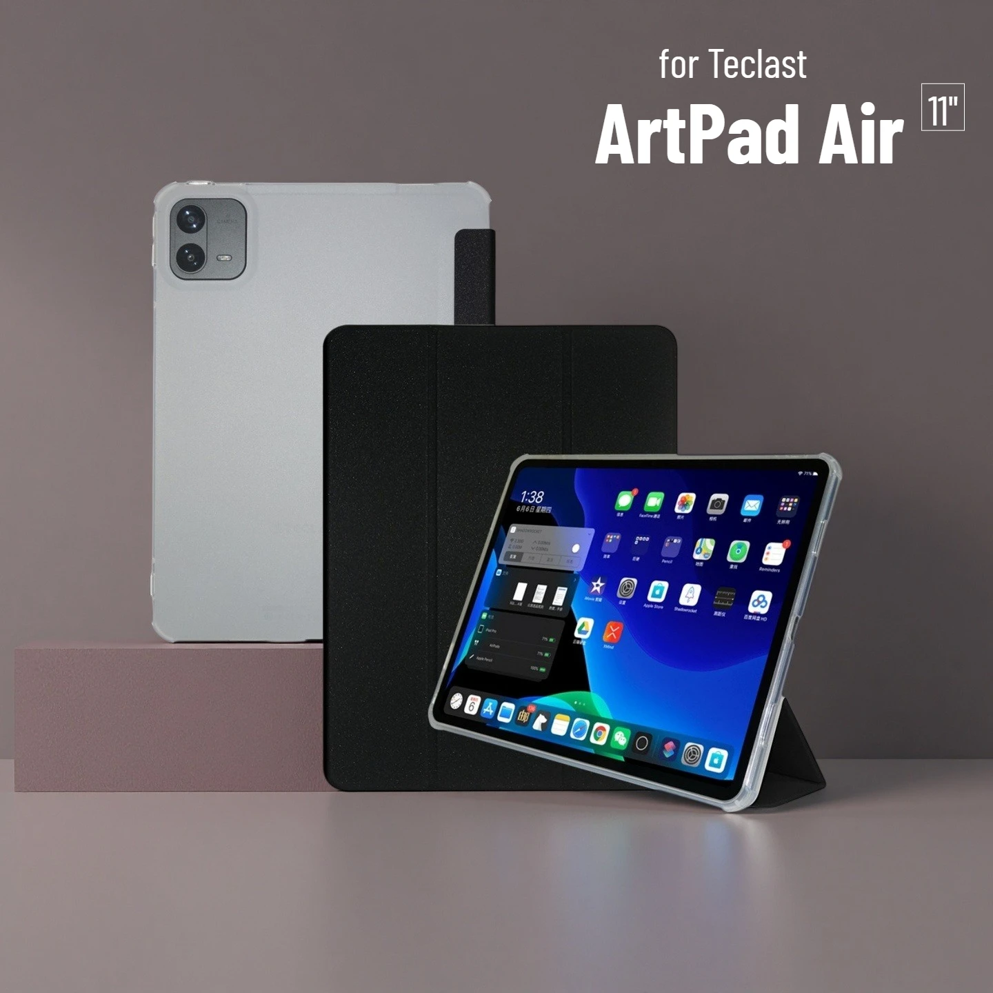 

Чехол-книжка для планшета Teclast ArtPad Air 11 дюймов 2025 года, складная подставка, из искусственной кожи с мягкой задней панелью из ТПУ, функция автоматического сна/пробуждения
