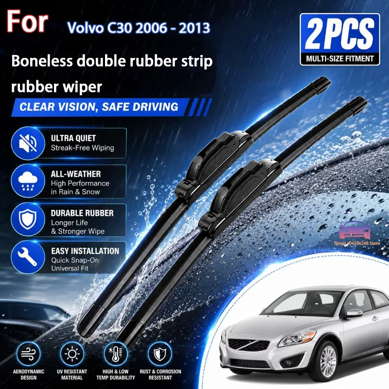 

Front Wiper Blades For Volvo C30 2006 - 2013 Windshield Windscreen Clean Window Car Rain Brushes 26''+20'' Modification Parts