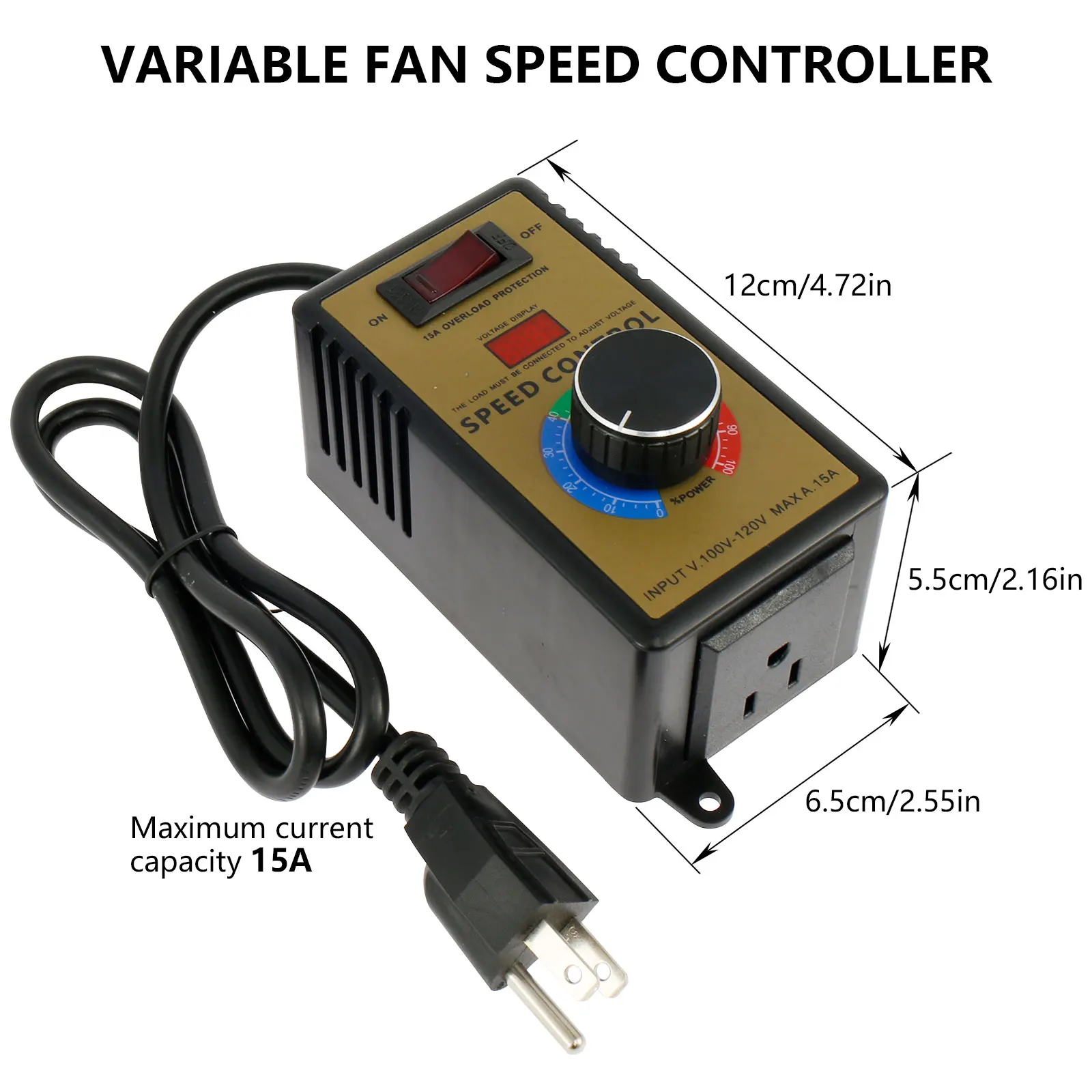 AC Motor Speed Controller Electric Router Exhaust Fan Grinder Drill Variable Voltage Regulator Switch LED Display 110V 220V