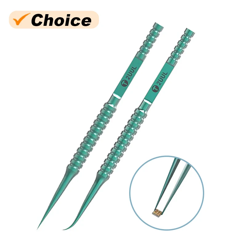 

2UUL Ti01 Ti02 Green Titanium Alloy Ultraprecise Tweezers for Mobile Phone High Precise Motherboard Flying Wire Repair Forceps
