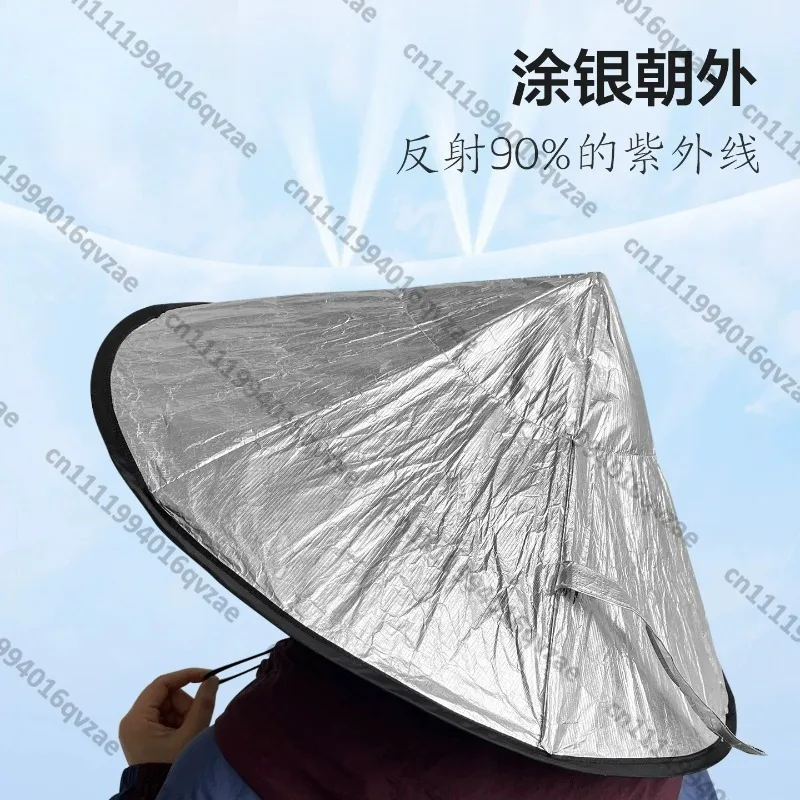 Silver Coated Lightweight Outdoor Sunscreen Rainproof Folding Umbrella Hat Breathable Fishing Hat