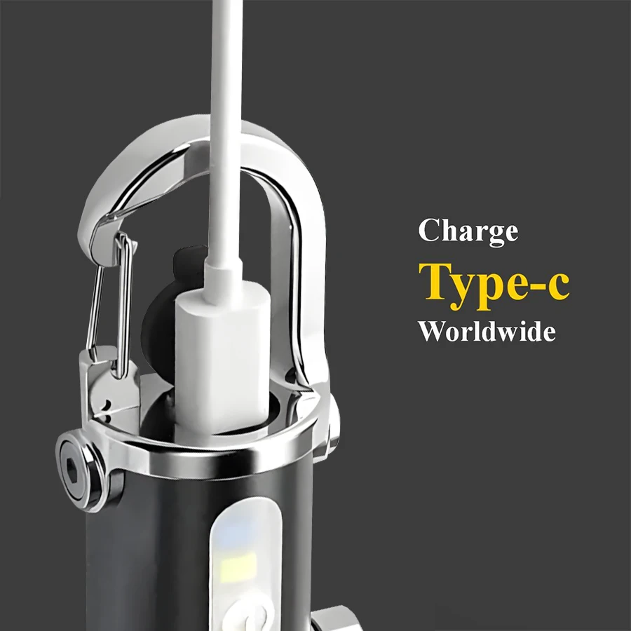 Mini Keychain Flashlights LED Side Light USB Rechargeable Torch COB Work Lamp Ultra Bright  Portable Lantern for Camping Hiking