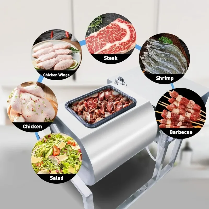 Vacuum Tumbler Marinator 18L Meat Tumbler Machine Three-Speed Bidirectional Rotation Rapid