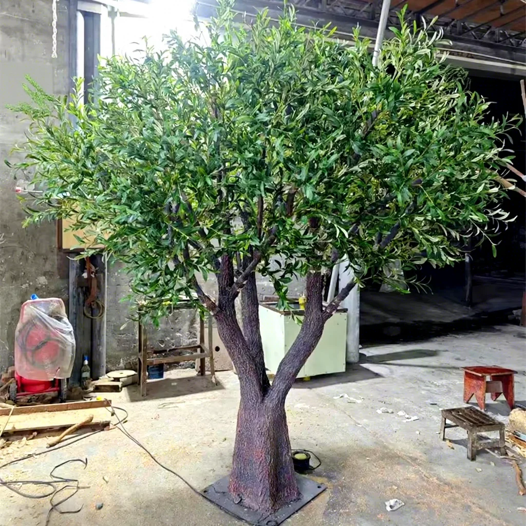 #￥Jumei Large Durable Environment-Friendly High Simulation 280cm Floor-StandingPlastic Artificial Olive TreeOrnament Home Garden