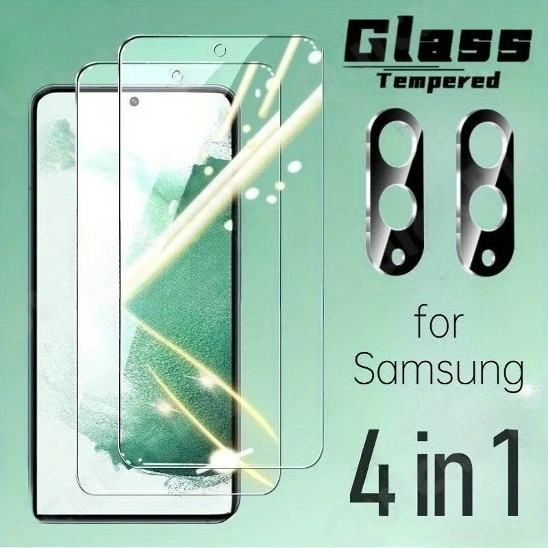 

2+2Pcs Screen Protectors for Samsung Galaxy S25 S24 Ultra Glass for Galaxy S25 S24 S23 S22 Plus HD Film for Galaxy S23 S24 FE