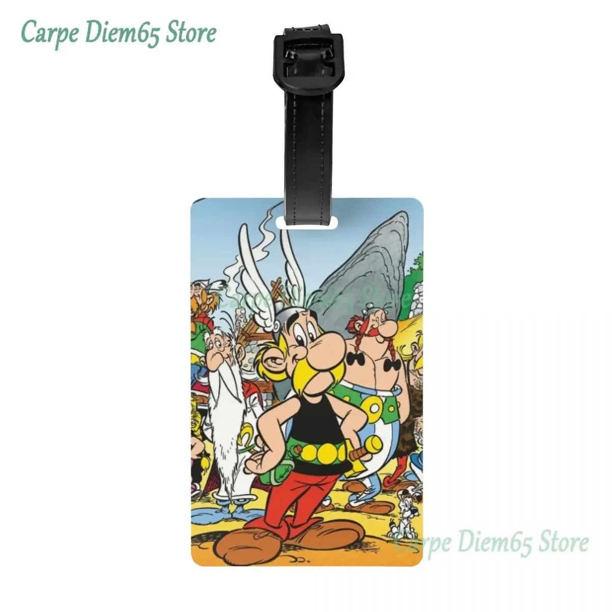 

Fashion Anime Asterix And Obelix Luggage Tag With Name Card Anime Cartoon Getafix Privacy Cover ID Label for Travel Bag Suitcase