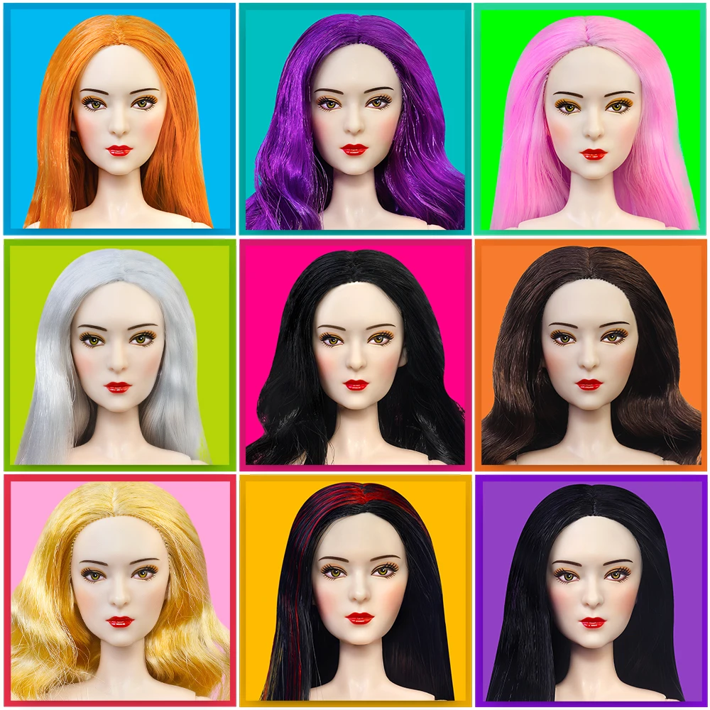 Good Makeup 1/6 Princess Head Classic Chinese Lady Doll Heads Good Sewing Hair Royal Princess Doll Part DIY Dressing Accessories