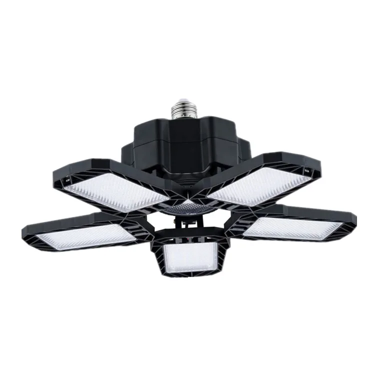 Foldable Three-leaf Garage Light 60W Four-leaf Workshop Lighting Warehouse Garage Folding High Bay Light