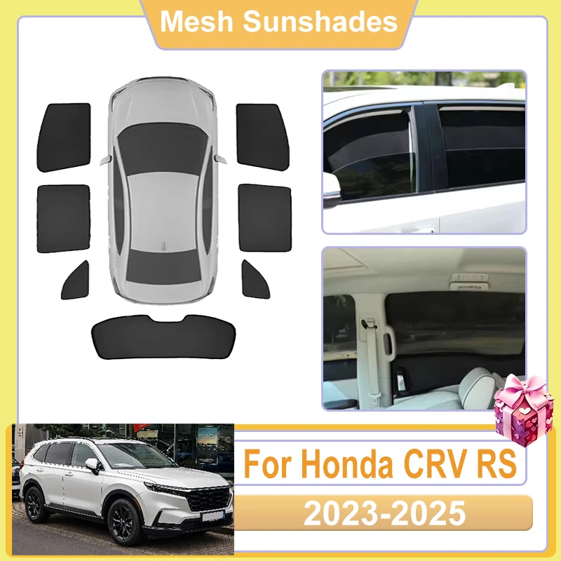 

For Honda CRV 2024 Accessories RS ZC8 2023 2025 Car Window Sun Shade Screen Mesh Covers Anti UV light Shield Sunshade Baffle Net