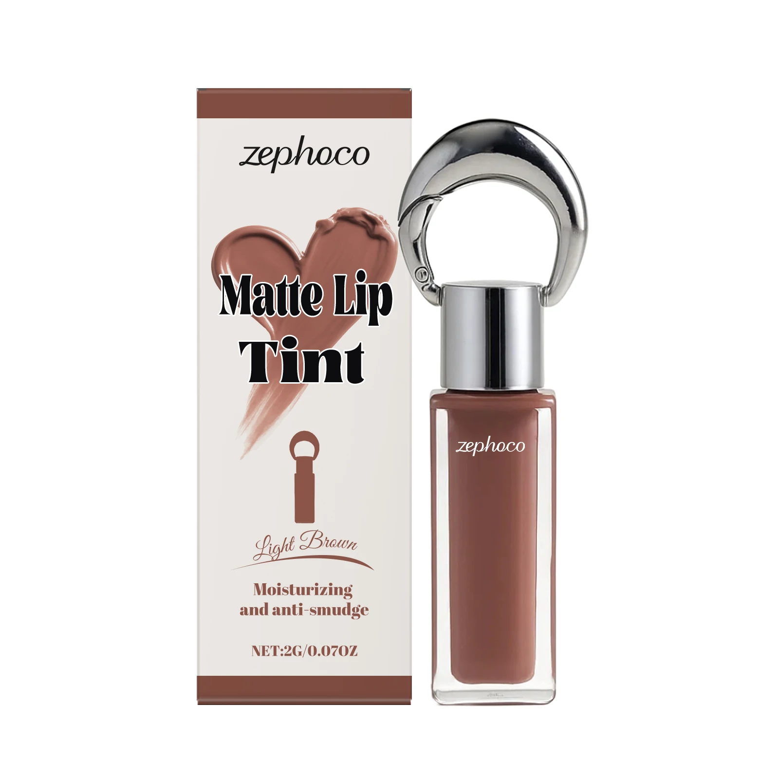 Zephoco Mehrfarbiger Lipgloss aus matter Seide, luftige, weiche, fokussierte Herbst-/Wintertöne, langanhaltender, feuchtigkeitsspendender Lippenstift-Lipgloss