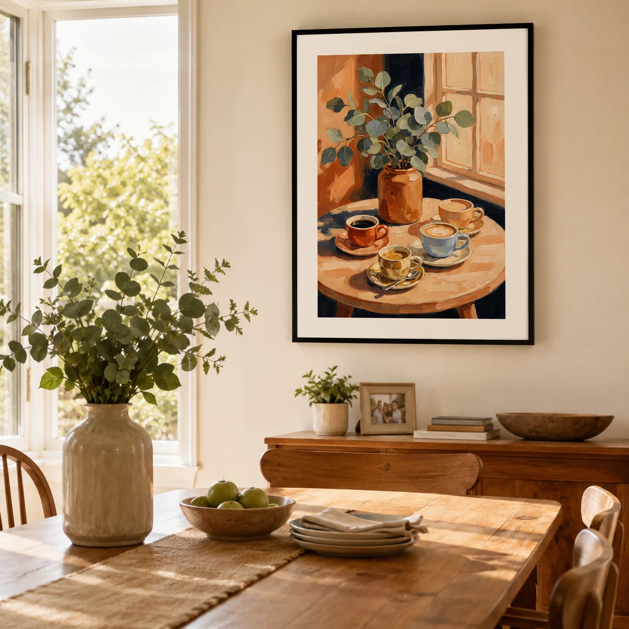 Coffee And Light Poster,Canvas Wall Print,Modern Art Illustration,High‑Grade Home Decoration Artwork for Bedroom,Living Room