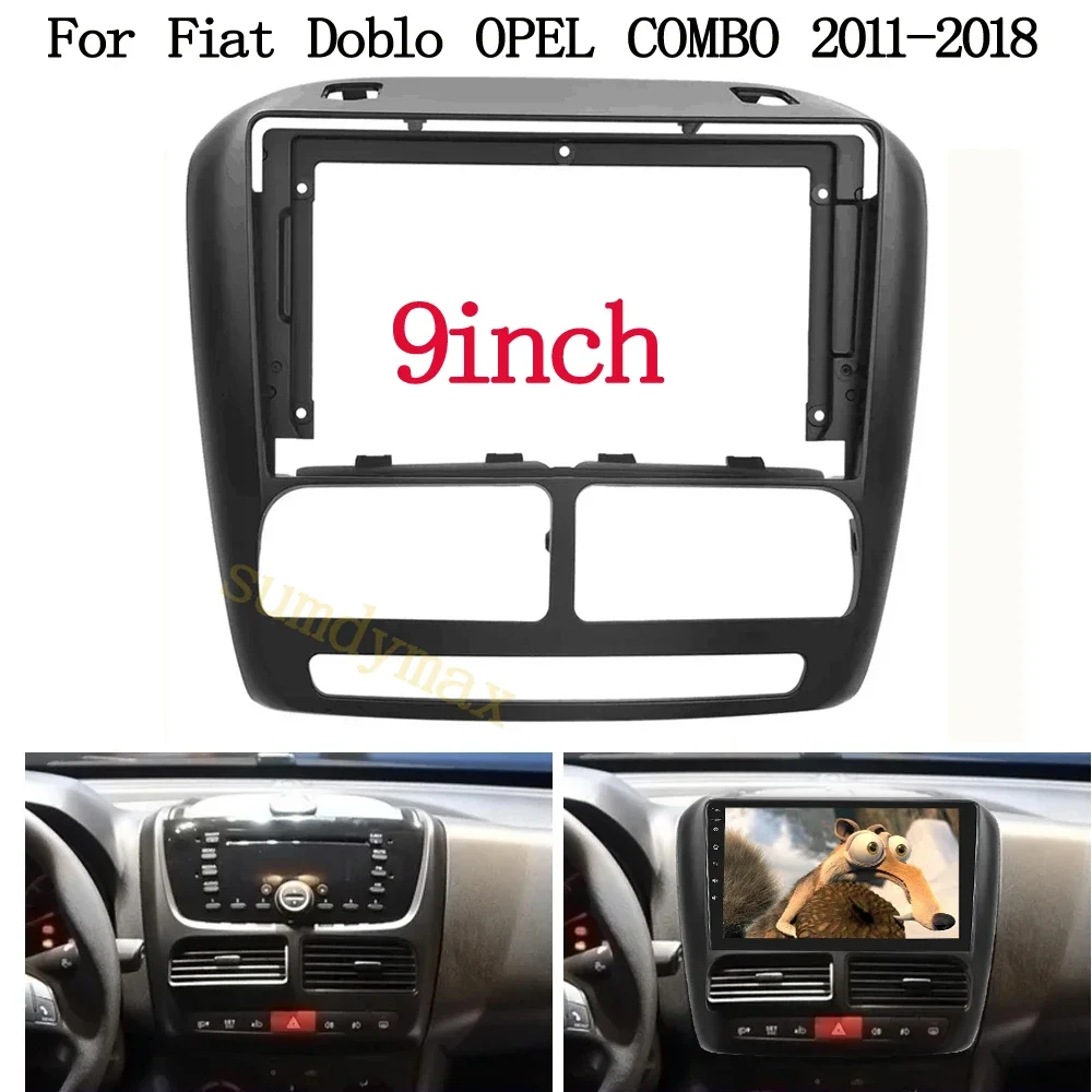 9 inch 2din Car Radio Frame For FIAT DOBLO OPEL COMBO 2011-2018 Android Radio Dashboard Kit Face Plate Fascia Frame