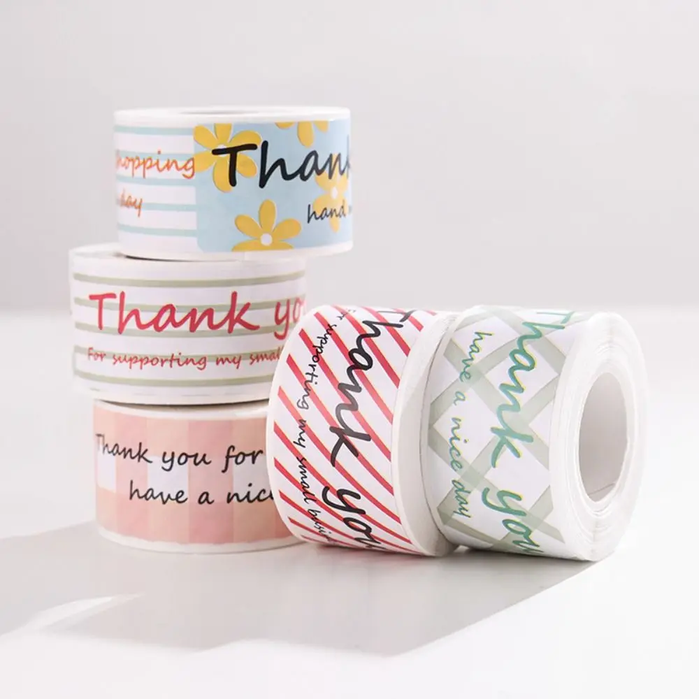 120pcs/roll Sticker Decor Thank You Sticker Self-adhesive Label Round Sealing Sticker Handmade Crafts Sticker Craft Supplies