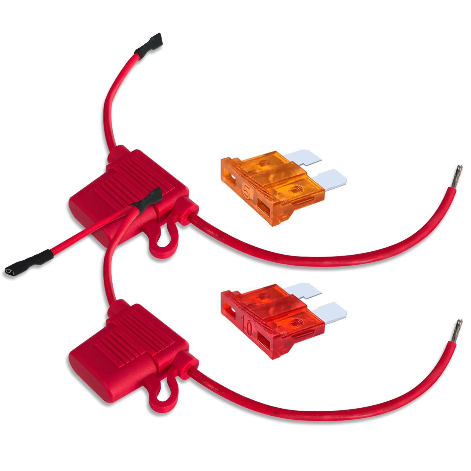 

14AWG UL ATO Inline Fuse Holder Jumper Wire Harness 6.3mm Female Plug for Car/Truck/RV/Boat DC 12V/24V Rocker Switch Panel