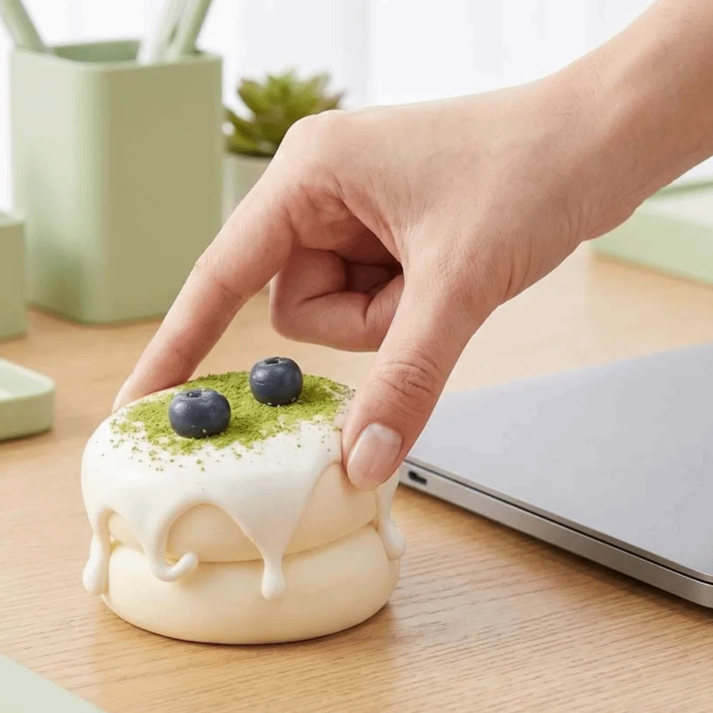 Cute Cake Soufflé Squeeze Toy Chocolate Cheese Squishy Fingertip Cake Chocolate Squeeze Toy Simulation Design Slow Rebound Toy