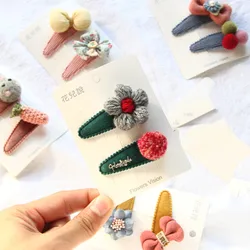 2pcs/lot New Kids Hair Accessories Hairpins Children Paint BB Clip Girls Cute Cartoon Hair Clips