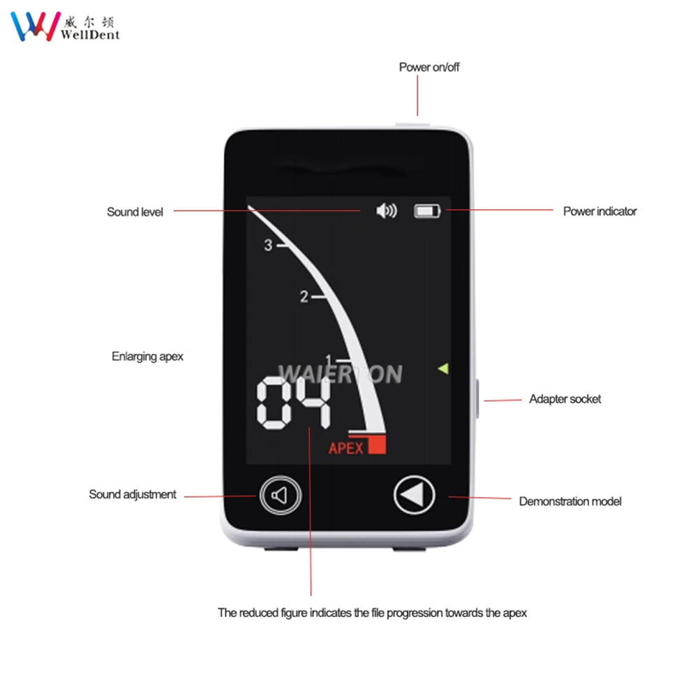 Dental Apex Locator High Precision Root Canal Dentistry Instruments 3.9' Colorful Screen LCD