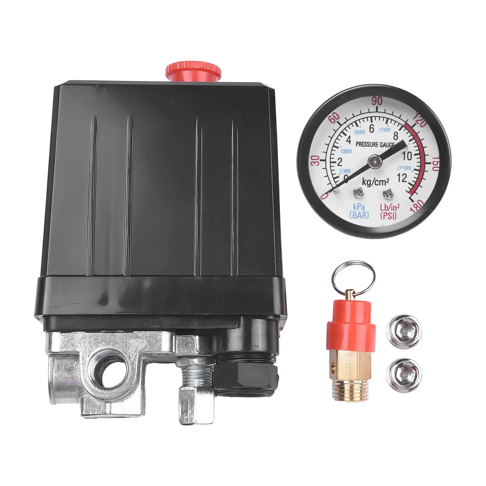 Plastic Regulator Kit Power Pressure Gauge Safety Value Tool Air Compressor Switch Blanking Plugs 220V Parts Accessories