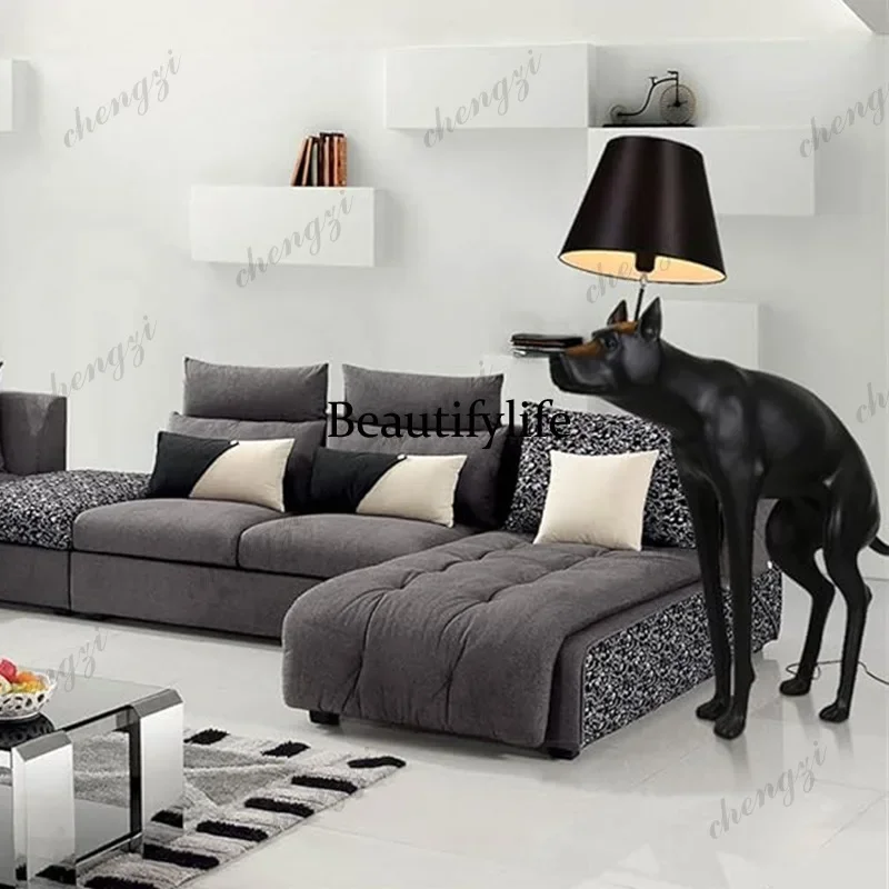 03 black big dog floor lamp Nordic living room bedroom study art animal table lamp decorative ornament