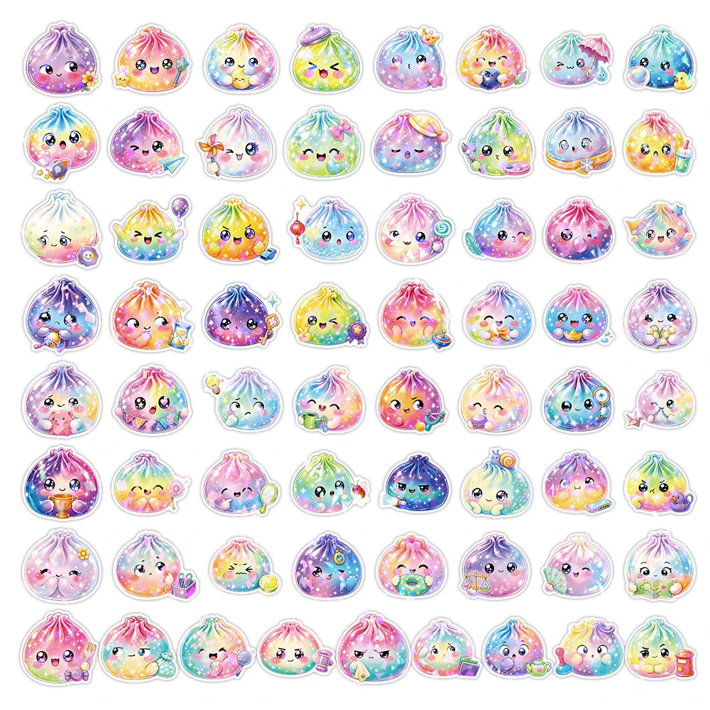 65pcs Cute Dumpling Graffiti Stickers - Exquisite DIY Stickers For Cups Refrigerators Notebooks Computers Phone And Skateboards