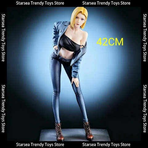 Dragon Ball Z Android 18 Sexy Anime Figure PVC 42CM / 16.54IN Statua Anime da Collezione Modello Giocattolo Ornamento da Scrivania Regalo per Fan