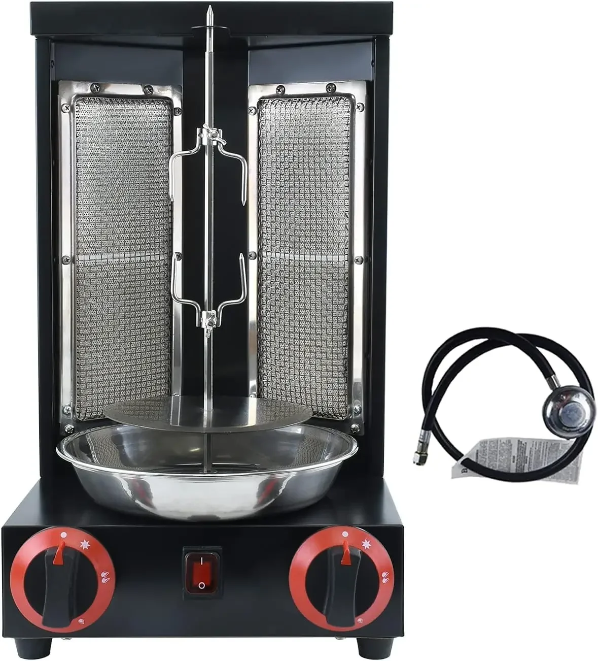 Shawarma Machine Countertop Rotisserie Grill Kebab Vertical Rotisserie Propane Turkish Chicken Doner Kebab Broiler wih 2 Burners