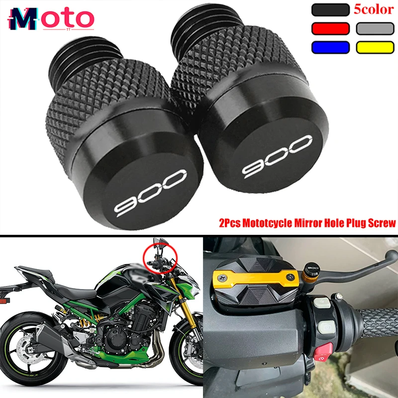 LOGO Z900 FOR KAWASAKI Z 900 Z900 Z900RS 2017-2024 2023 2022 Mototcycle CNC Accessories M10*1.25 Mirror Hole Plugs Screws Bolts