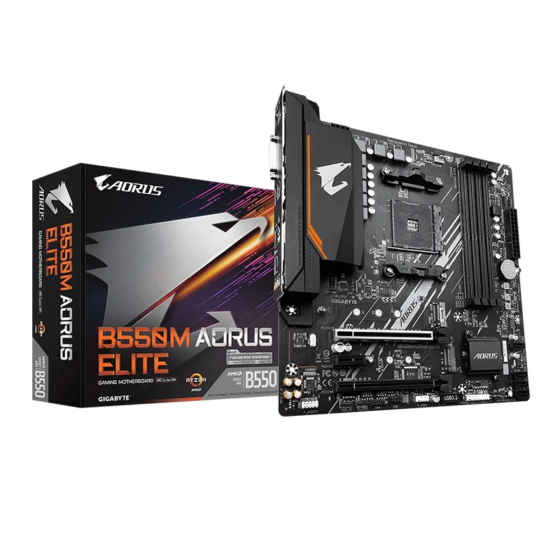 مقبس اللوحة الأم لوحدة المعالجة المركزية لسطح المكتب من GIGABYTE-Aorus Elite ، GA B550M ، B550 ، DDR4 ، G ، من من من من من من ، OC MHz ، M.2 دعم ، AMD Ryzen R5 ، R7 ، R9 ، جديد