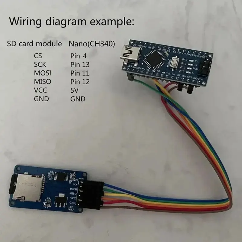 Micro SD Card Module with 40P Dupont Cables for Arduino ESP32 Raspberry Pi SPI Interface TF Reader Writer Storage Board