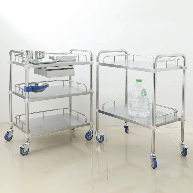 Modern Stainless Steel Salon Trolleys Beauty Salon Medical Tool Trolley Creative Salon Furniture Hospital Mobile Storage Trolley