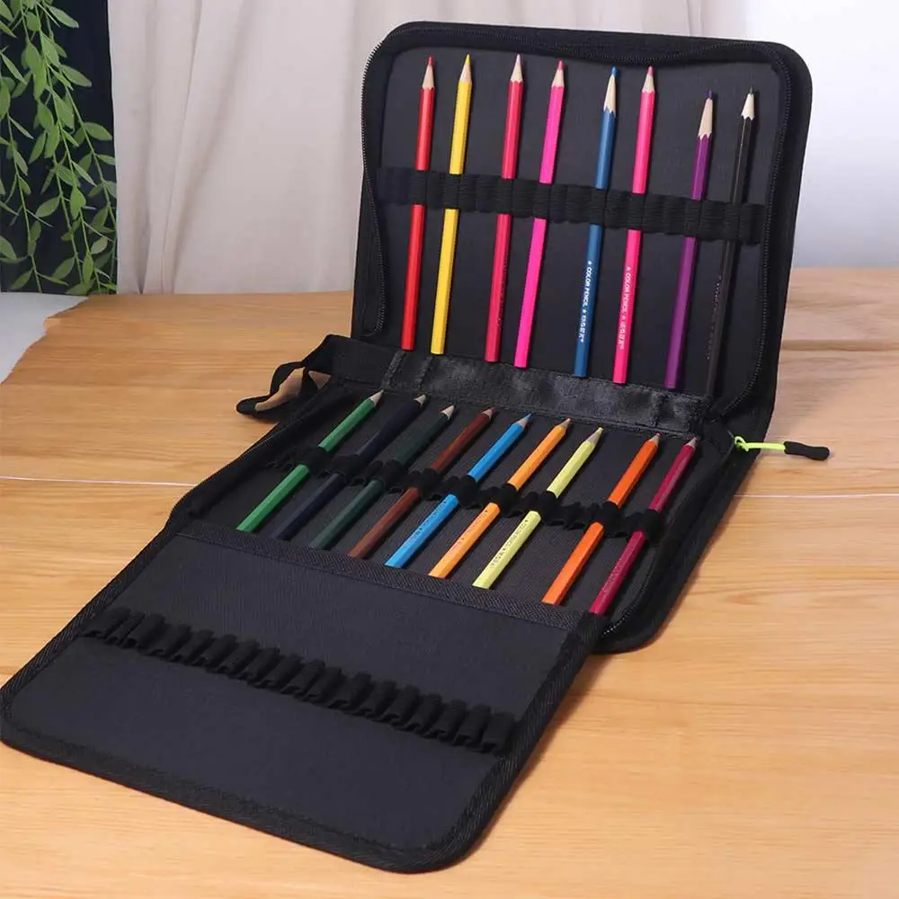 رسم اللوحة رسم الفن علامات القلم حقيبة سعة كبيرة متعددة الوظائف انغلق فتحات المنظم أكسفورد القماش 60 ألوان