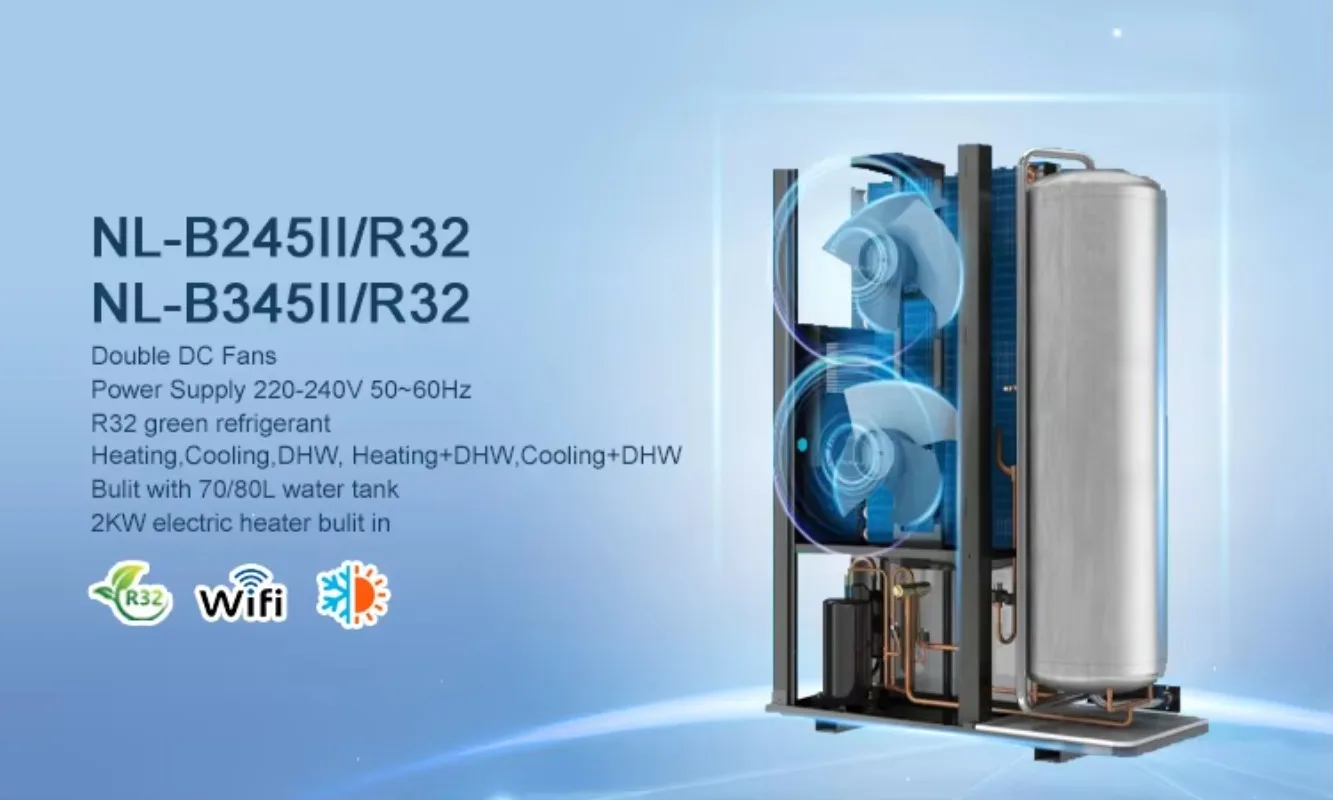 

China Supplier Nullite High Efficiency 220V Inverter 12kw R32 air to Water Heat Pump Water Heater Heating Pump Heatpumps With Wi