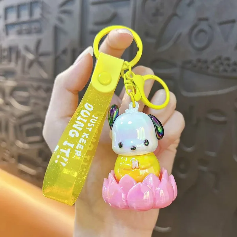 サンリオ漫画ハローキティロータスターンアラウンドキーホルダーかわいいポチャッコデイリーバックパックパーソナライズされたファッションアクセサリー