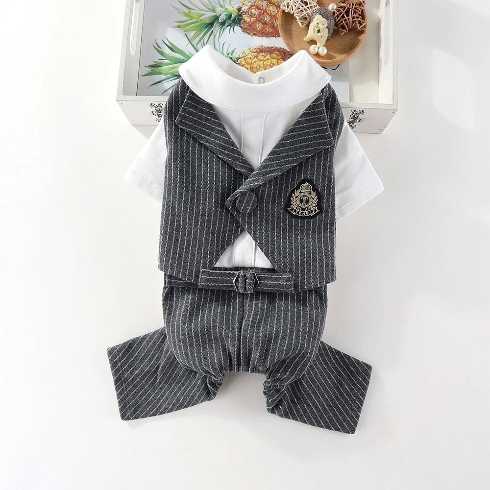 Dog Suit Tuxedo Formal Pet Wedding Party Suit for Small Medium Dogs Cosplay Prince Costume Gentleman Apparel Puppy Clothing