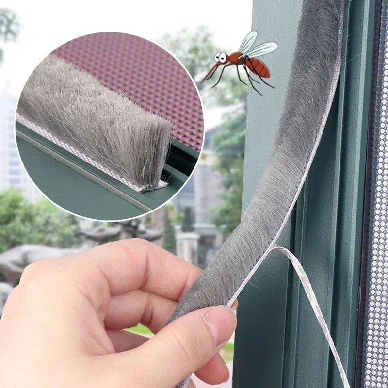 10M Self Adhesive Brush Strip Door Window Sealing Strip Door Window Windproof Dust Sound Insulation Strip Gasket Home