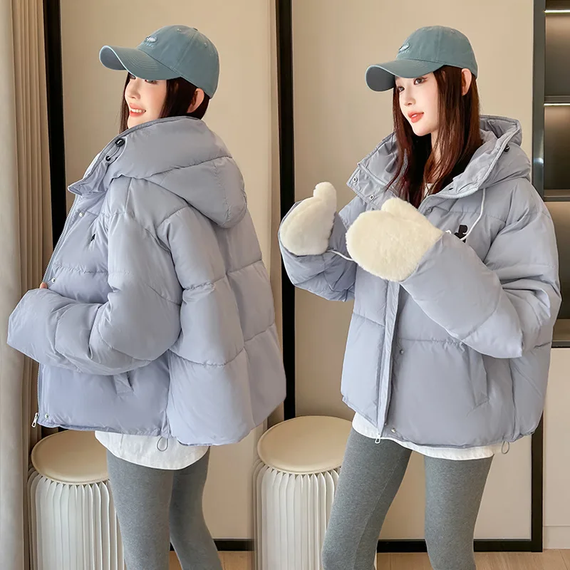 Parkas à capuche pour femmes, manteaux chauds et épais, poches amples, vestes avec bouton de fermeture éclair, manteau court, Streetwear pour dames, automne hiver 2025