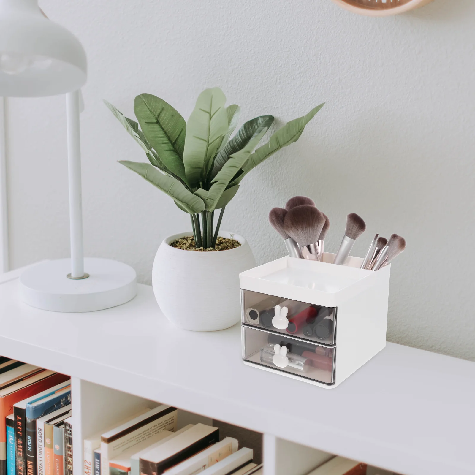 

Drawer Storage Box Desktop Stationery Boxes Container with Drawers Organizer Office Locker Plastic