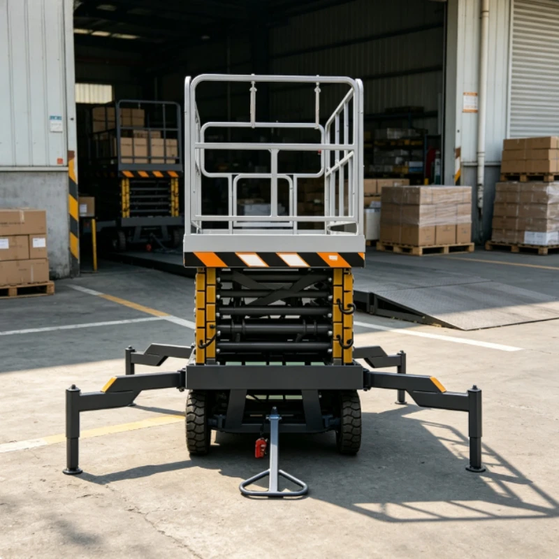Dual Control System Self Walking Mobile Scissor Aerial Lift Ground & Platform Dual Operation Hydraulic Cart