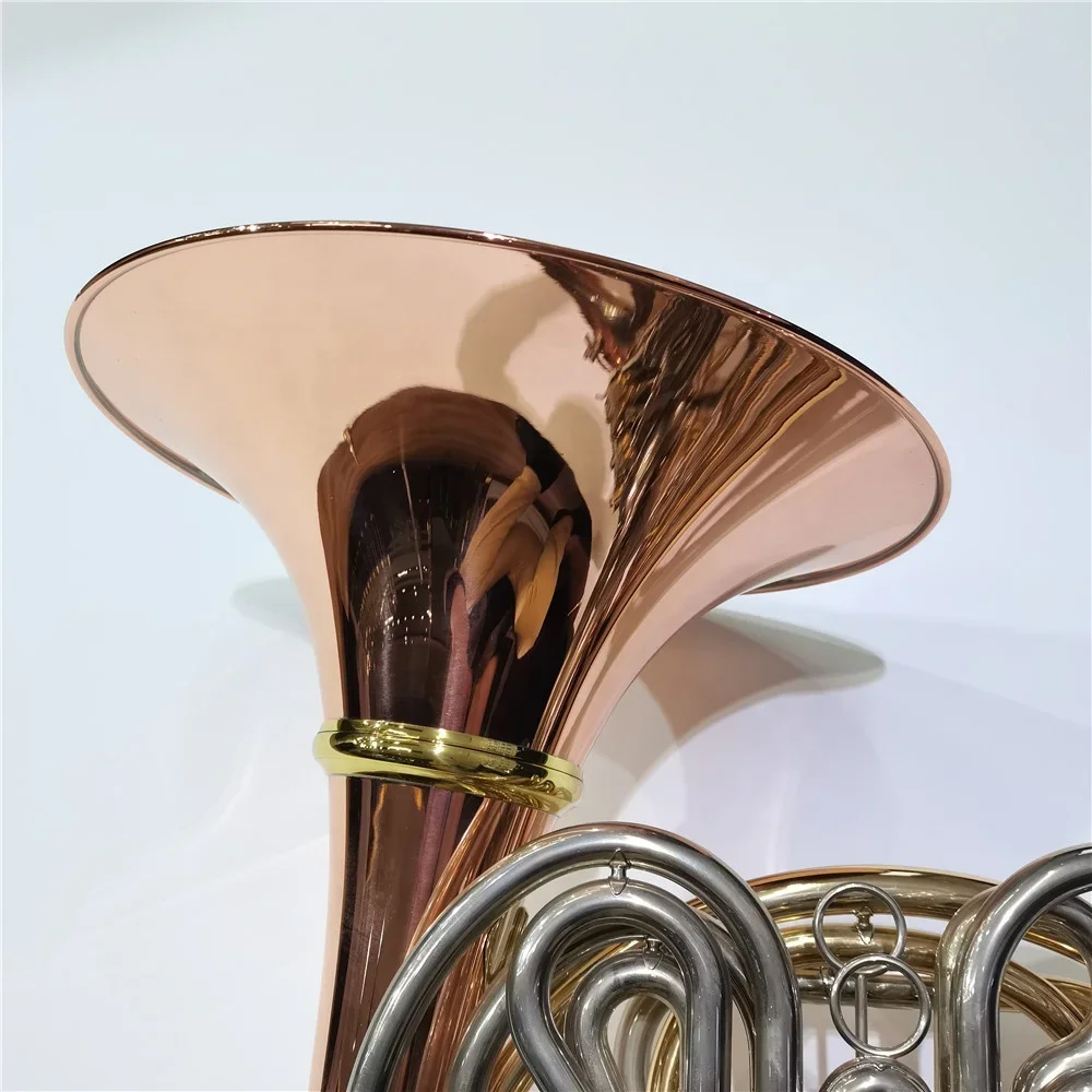 4-key Double Gold Brass Bell French Horn Instrument