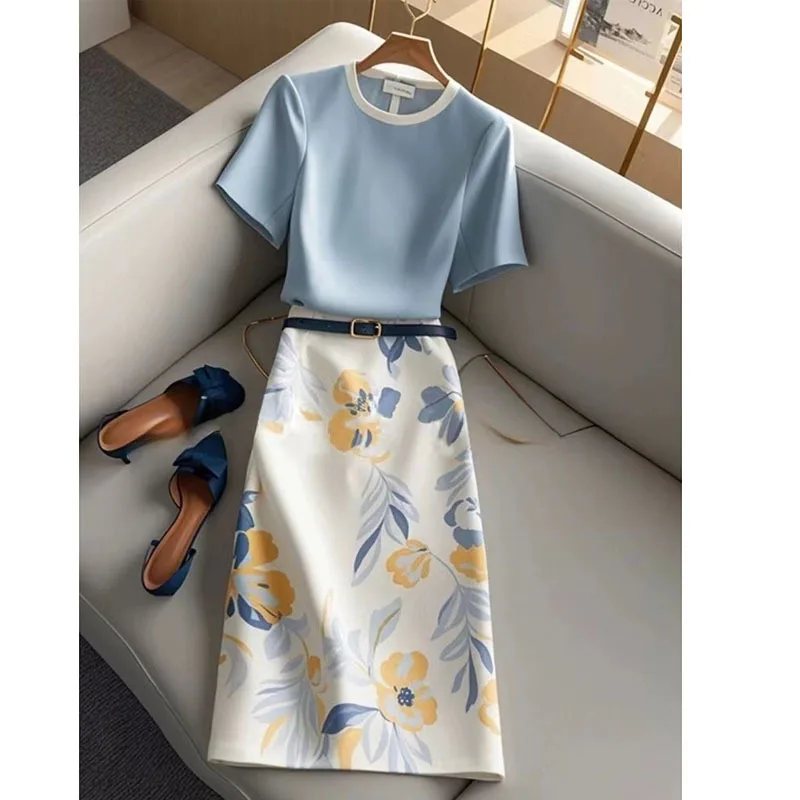 Niche European Goods Western Graceful and Fashionable Fried Street Skirt Two-Piece Suit 2024 New Women's Summer Style